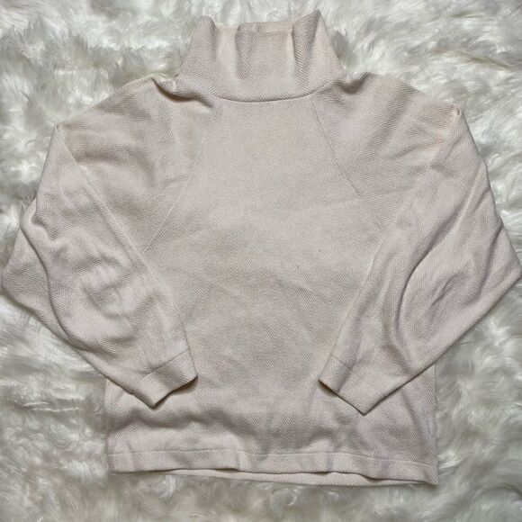 Madewell Sweaters - Madewell Brushed Harringbone Jacquard Turtleneck Top Cream Size XS